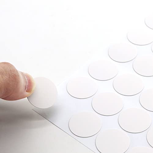Self-Adhesive Screw Hole Stickers PVC Cover Caps Dustproof for Wooden Furniture Cabinet 21mm 2 Sheets/108 Pcs White - color: White