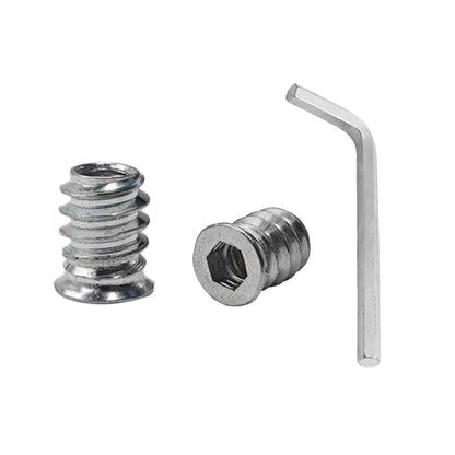 40PCS 1/4-20 x 15mm Threaded Inserts for Wood, Hex Socket Drive Metal Nut Fasteners with Hex Wrench for Furniture Assembly - size: 1/4-20 x 15mm