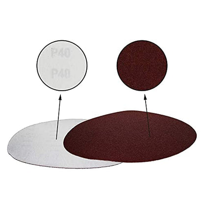 Auniwaig 12" PSA Sanding Disc 40 Grit Self Stick Adhesive Sanding Paper - size: 40 Grit
