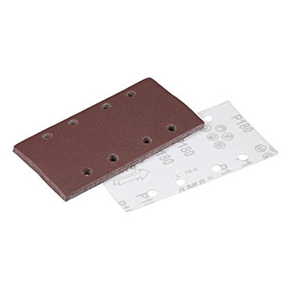 uxcell 180 Grit 1/3 Sanding Sheet Sander Sandpaper Hook and Loop Pads 8 Hole 10pcs - size: 180 Grit