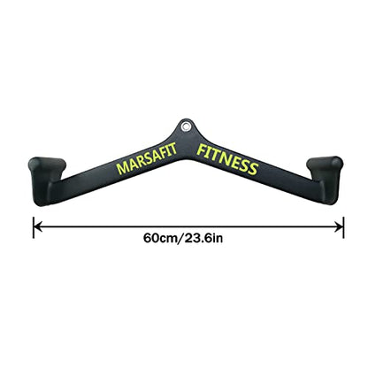 MARSAFIT Home Gym Fitness Rowing T-bar V-bar Pulley Cable Machine Attachment, Bicep Curl Tricep LAT pulldown Bar Back Strength Training Handle Grips LAT Pull Down Bar for Seat Row Workout - style: BTBAR 1904