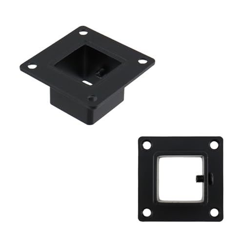 Wealrit 4 PCS Square Deck Post Base,1" Flange Anchor Fence Post Spike - style: 4 pcs 1" Black