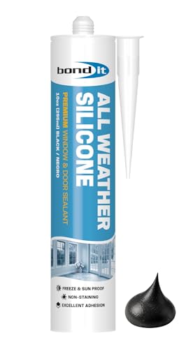 Bond It All Weather Silicone, Silicone Sealant, 10 oz, Black - color: Black