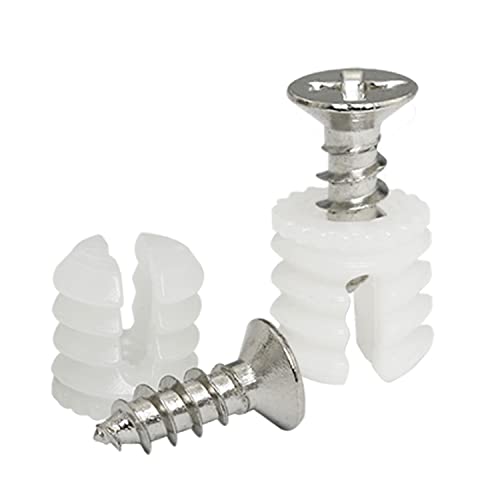 50 Sets Plastic 4x10 Hinge Dowel Inserts with Screws