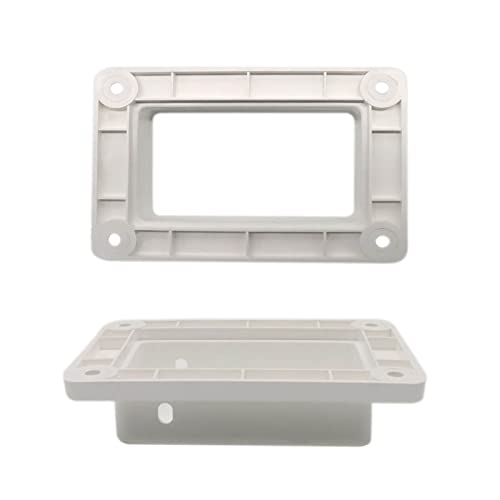 2-Pack 2" x 3.5" Slotted Handrail Bracket Kit, White Vinyl Fence & Railing Brackets with Screws - Easy Mount for Decks, Porches & Walls