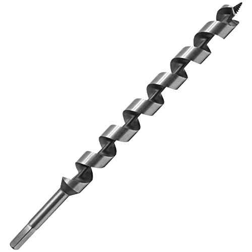 1" x 14" Wood Auger Drill Bit with 1/2 Inch Hex Shank - size: 1" x 14"