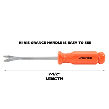 GreatNeck Tack Lifter, Nail Puller for Lifting Carpet, Trim Removal Tool, Impact Resistant Acetate Handle, 4-Inch Cr-V Steel Shaft