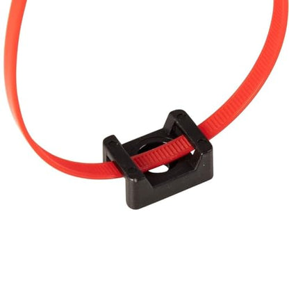 GTSE - Black Zip Tie Screw Mounts, 100 Pack, Fits Ties Up To 0.2" Wide - color: Black, style: 0.2 " Wide / 0.14" Screw Hole Mounts