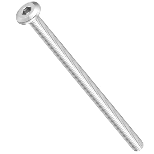 METALLIXITY Flat Head Hex Socket Cap Screws M6-1x100 10Pcs - color: Silver Tone, size: M6-1x100mm