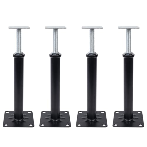 4-Pack House Floor Jacks, 11–16 Inch Adjustable Steel Posts, Black - color: Black(4 Pack), size: 11"-16"