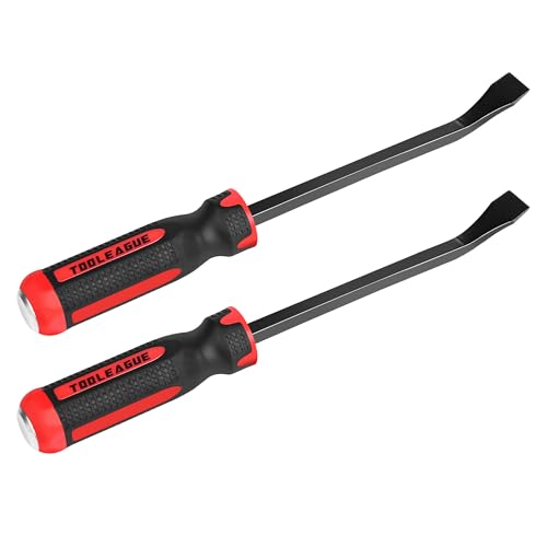 TOOLEAGUE Utility 8" Pry Bar Set with Strike Cap Handle, 2Pcs - size: 8"