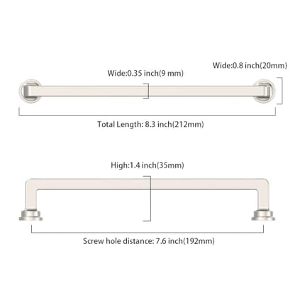 10 Pack 7.5 Inch Brushed Nickel Cabinet Pulls, Kitchen Hardware - color: Brushed Satin Nickel, size: 7.5" Hole Center