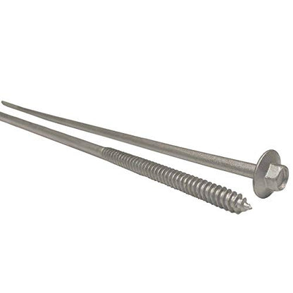 (25) 14" - Galvanized Timber Tie - Hex Head Structural Screw - Great for Outdoor Landscape use - Coarse Thread for Secure Hold - Rust Resistant Screw - Heavy Duty 3/16" for Extra Hold