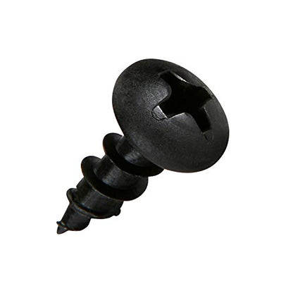 100 Pack Rok Hardware #8 x 1/2" (12.7mm) Deep Coarse Thread Phillips Pan Head Black Phosphate Wood Screws, Excellent in Particle Board, MDF, Plastic Composites, ROKS8X12PPCBP