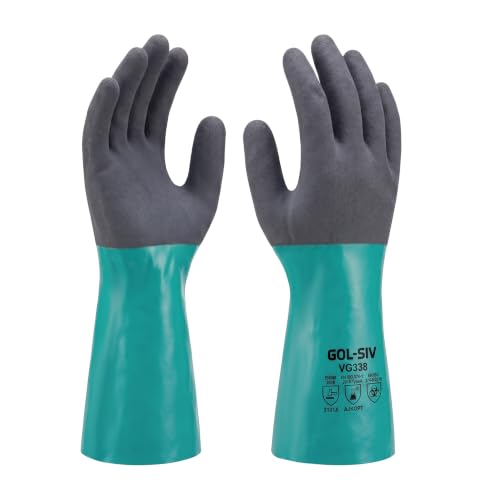 Nitrile Chemical Resistant Work Gloves, L - size: Large