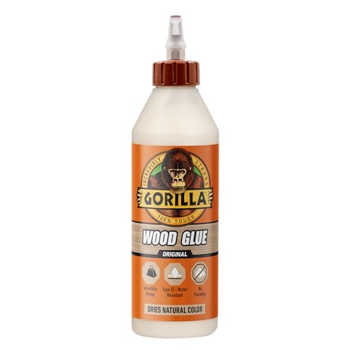 Gorilla 6205201 Wood Glue, Tan, 18 oz Bottle