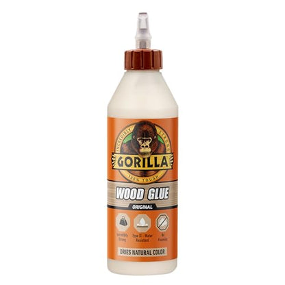 Gorilla 6205201 Wood Glue, Tan, 18 oz Bottle