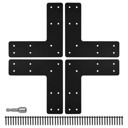 L Post Bracket 4PCS, 10x10'' L Flat Mending Plate for 4x4,6x6 Post - style: L Shape（10X10）