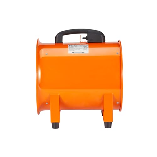 VEVOR Air Mover Blower Fan 10 Inch, 1893CFM 380W with 33ft Flexible Duct, Industrial Portable Ventilator Blower/Exhaust - size: 10in-33ft