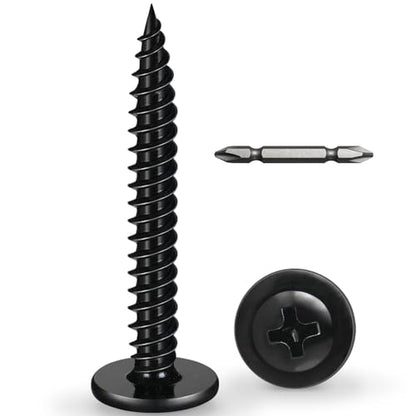 #8 x 1-1/2 Inch Wood Screws Phillips Modified Truss Head Stainelss Steel 410 Self Tapping Metal Screws,Black Zinc Plated(2Ib,270Pcs) - color: Black 2lb Box, size: 8 x 1-1/2"