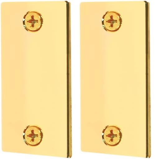 Defender Security U 9497 Steel Door Edge Hole Filler Plate, 1-1/8 in. by 2-1/4 in, Brass Finish (Single Pack) (Pack of 2) - color: Brass, size: 1 Count (Pack of 2)