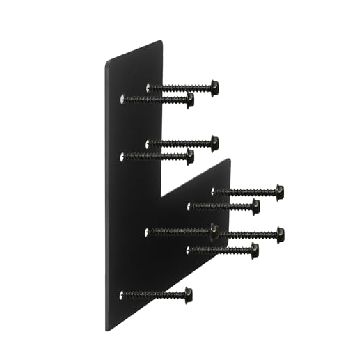 4packs Black L Brackets Corner Brace 90 Degree Right Angle Metal Heavy Duty Angle Bracket for Wood Furniture Shelf Cabinet Repair Support Joint Fastener with Screws 7.5x7.5x3” Large Connector - size: 4packs-Flat L shape