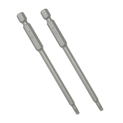 POWERTEC 4 in. T15 Torx Driver Bit (2 Pack) - S2 Alloy Steel Decking Bits with Depth Stop, 1/4" Hex Shank for Drills & Impact Drivers, Compatible with Edge Deck Jigs (72187) - color: T15 Torx Driver Bit (4")