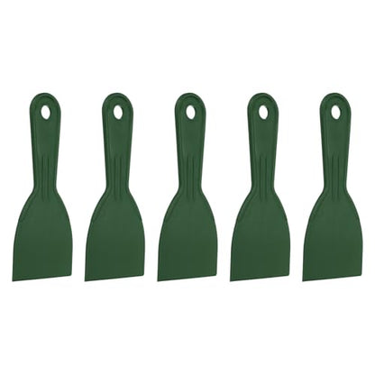 HARFINGTON 5pcs Putty Knife Scraper 3" Width Flexible Plastic Putty Knife Paint Scraper Tool for Taping Drywall Spreading Painting Wall Scratching Dark Green - color: Dark Green, size: 3"
