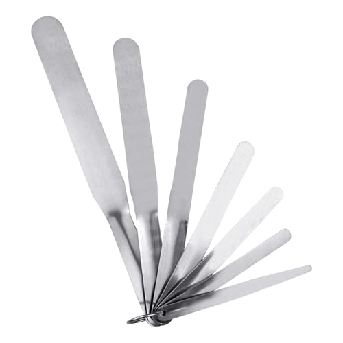 7-Piece Caulking Spatula Tool Set, Stainless Steel Caulk Finishing Tools with Curved Streamline Spatulas, Tip Widths from 3/8” to 1-1/2” for Sealing, Smoothing, and Adhesive Work