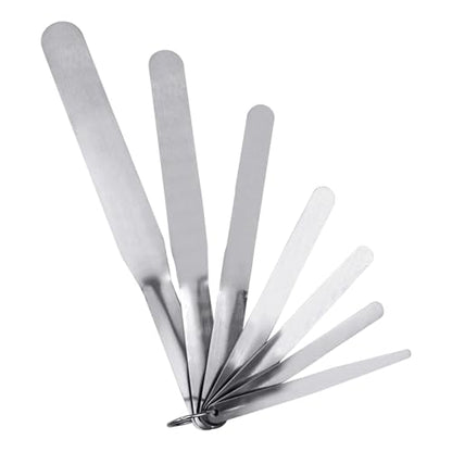 7-Piece Caulking Spatula Tool Set, Stainless Steel Caulk Finishing Tools with Curved Streamline Spatulas, Tip Widths from 3/8” to 1-1/2” for Sealing, Smoothing, and Adhesive Work