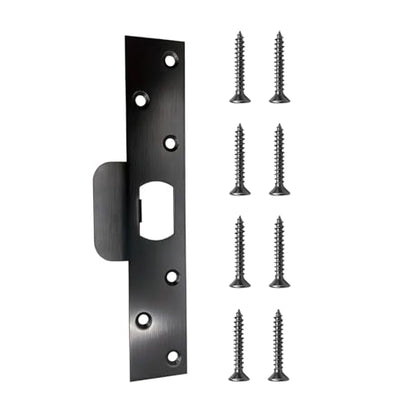 7-Inch Extended Door Strike Plate, Heavy Duty Stainless Steel, Black - color: Black