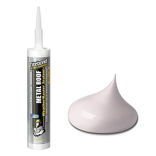 Titebond WeatherMaster Metal Roof Sealant, White – Premium Polymer Caulk for Aluminum, Copper, Galvanized Steel & Coated Metals, UV-Resistant – 61041, 9.5 Oz. Cartridge