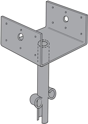 Simpson Strong-Tie EPB66 Elevated Post Base - 5-1/2 in. x 3 in. x 5-1/2 in., 6x6 Post Size, Heavy Duty 12-Gauge Base Plate Steel Build, Cast-In-Place for Secure Connection to Concrete
