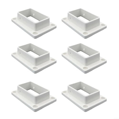 Vinyl Fence Rail Brackets 6-Pack, UV-Resistant Set Vinyl Fence