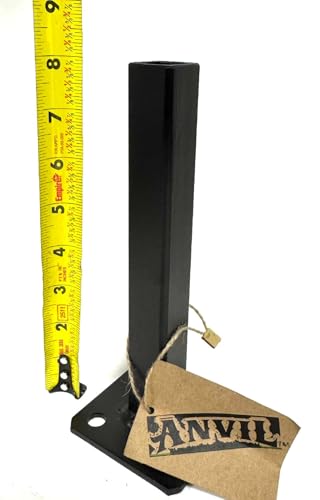 Weld-On Repair for 1" Outdoor Rusty Iron Stair Railings Post Base 8" Handrail Brackets, Square Metal Posts,3 inch Plates Solid Sq. & Tube-Broken Out of Cement Black Paint w Bolts