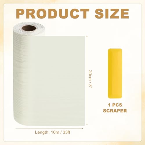 HARFINGTON Wood Grain Repair Tape 8" x33ft Self-Adhesive Repair Patch - color: Beige Wood, size: 8" x 33ft