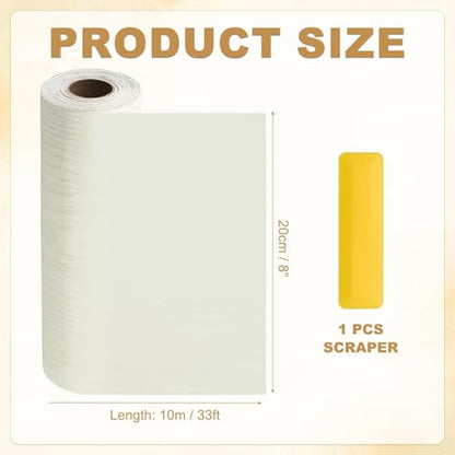 HARFINGTON Wood Grain Repair Tape 8" x33ft Self-Adhesive Repair Patch - color: Beige Wood, size: 8" x 33ft