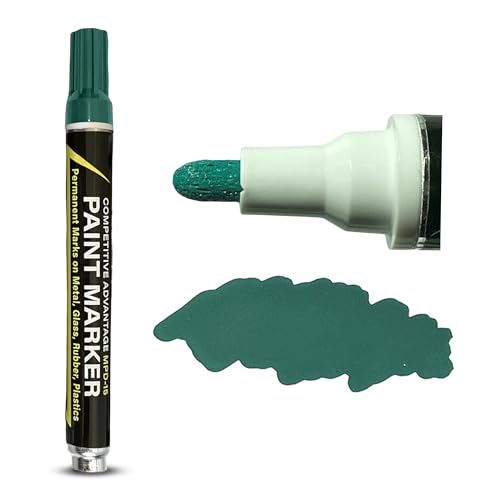 Enamel Paint Markers MPD-15 | GREEN - 1 Pack | Permanent Marks on Metal, Glass, Rubber, Plastic & more, Waterproof UV Resistant - color: Green