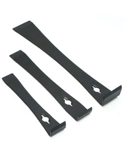 Bates- Flat Pry Bar Scraper, 3 Pack, 5-1/2", 7-1/4" and 9-1/2", Black, Trim Puller Tool for Baseboard - size: 5.5", 7.25", 9.5"