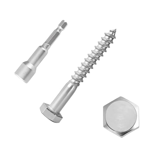 1/4x1-1/2 Hex Head Lag Screws Bolts Wood Screws 20pcs HS/ZGLS-18 - size: 1/4x1-1/2"
