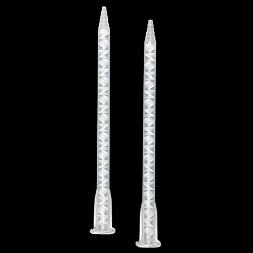 CosmoMix Helical Static Mixer Nozzle Tube Tip, Bayonet Connection, 6 Inches, 21 Elements, 10 Pieces Epoxy Mixing Nozzle Tip, For AB Glue Acrylic Adhensive Gun Mixer(RCS07-21S)