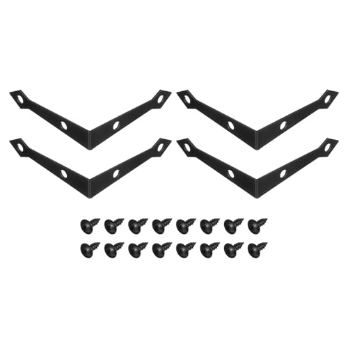 uxcell 4Pcs Decorative Corner Brackets, 2.9" x 2.9" x 0.6" l Bracket Metal - size: 2.9" x 2.9" x 0.6"