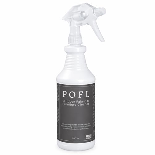 POFL Outdoor Fabric & Furniture Cleaner – Mold & Mildew Stain Remover for Patio Cushions, Sling Seating, Mesh, Canvas Awnings, Vinyl Fencing & Outdoor Surfaces – 25.36 fl oz