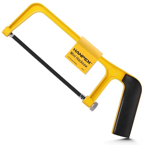 Hanpex 6inch Mini Hacksaw Frame - 150mm Extra Fine Cut Junior Hack Saw with Bi-Metal Blade for Metal and Wood - style: Mini Hacksaw
