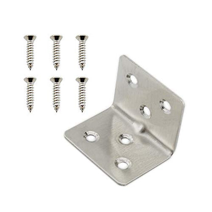 Heavy Duty Stainless Steel Corner Braces L Shape Brackets,ULIFESTAR 90 Degree Joint Right Angle Bracket Fastener for Wood Shelves Dressers Chairs with Screws 8 Pack (6 Holes 38 x 30mm/1.5 x 1.2'') - size: 6 Holes 38 x 30mm/1.5 x 1.2''