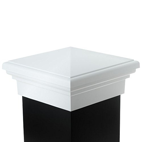 Atlanta Post Caps 8x8 White Pyramid Post Cap - color: White, size: 8"x 8" ACTUAL