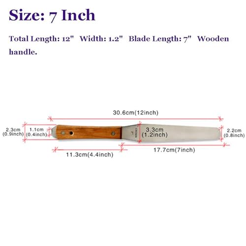 Screen Printing Ink Spatula - Stainless Steel Ink Spatula Ink Knife Wood Handle Flexible Ink Spatula for Screen Printing - 4in / 5in / 6in / 7in / 8in / 9in / 10in / 12in (7 Inch) - color: 7 Inch