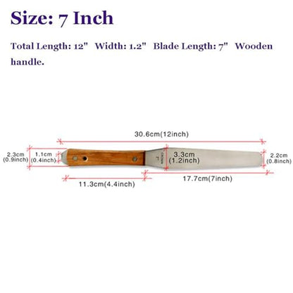 Screen Printing Ink Spatula - Stainless Steel Ink Spatula Ink Knife Wood Handle Flexible Ink Spatula for Screen Printing - 4in / 5in / 6in / 7in / 8in / 9in / 10in / 12in (7 Inch) - color: 7 Inch