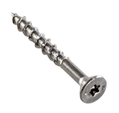 Simpson Strong-Tie T08162WPP Deck-Drive DWP Wood SS Screw — #8 x 1-5/8 in. T20, Flat Head, Type 316 (350-Qty)