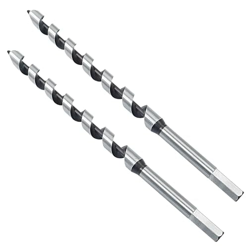 Wood Auger Drill Bit 5/8" x 11.7" with 1/2" Hex Shank, 2Pcs - size: 5/8" x 11.7"